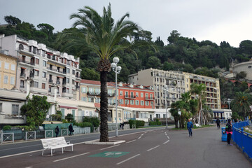 The promenade in Nice is a popular place. NICE, FRANCE