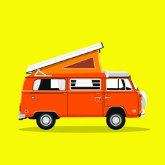 Orange isolated van car isolated 
