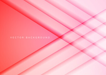 Fototapeta premium Abstract red pink geometric overlapping background.