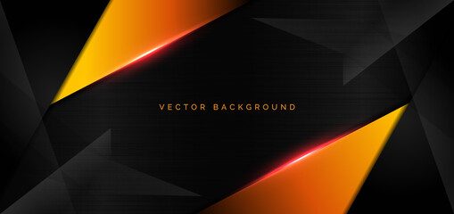 Abstract template orange overlap with red light modern technology style on black background.