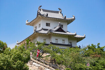 Fototapeta premium 因島水軍城 隅櫓 -日本遺産に認定された村上海賊の資料を展示した日本で唯一の水軍城-
