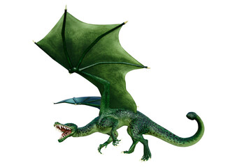 Fototapeta premium 3D Rendering Fairy Tale Dragon on White