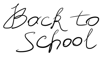 The inscription Back to school in black letters on a white background. Back to school concept. Text for your design.