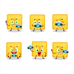 Photographer profession emoticon with gold first button cartoon character