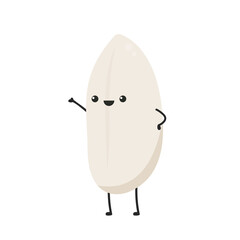 Rice character design. rice vector on white background. rice seed.