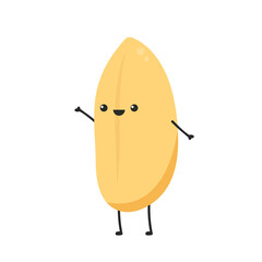 Rice character design. rice vector on white background. rice seed.