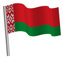 Belarus flag waving on a pole