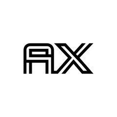 initial letter AX line stroke logo modern