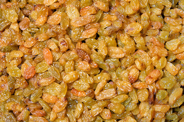 Dried grapes as a very stylish background of natural products.