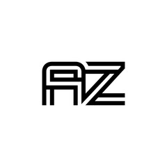 initial letter AZ line stroke logo modern