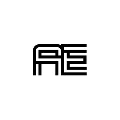 initial letter AE line stroke logo modern