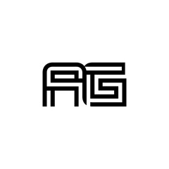 initial letter AG line stroke logo modern