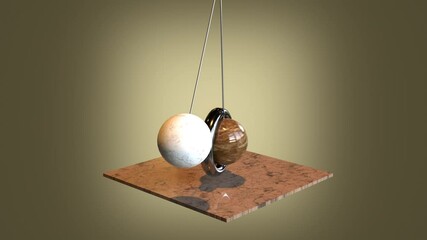 Satisfy 3D seamless ball swing animation. 3D rendering
