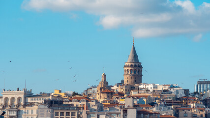 Fototapeta na wymiar Istanbul, view of the Golden horn Bay and Galata tower