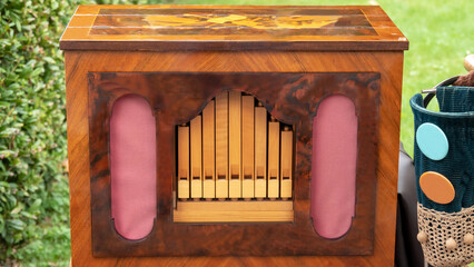 Hand organ for sale in the flea market
