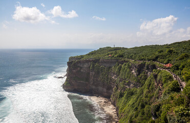 Fototapeta na wymiar Uluwatu, It's a very well known destination among surfing enthusiasts, Bali, Indonesia