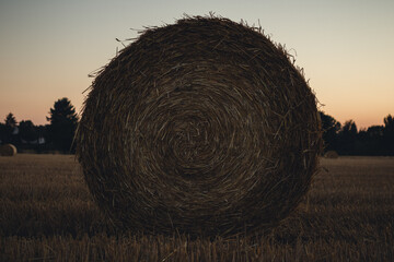 Spiralmuster eines Strohballens