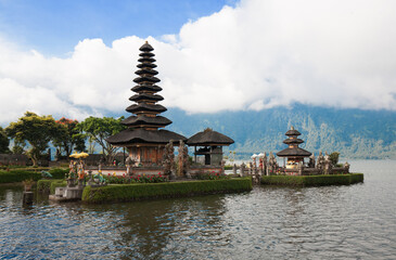 Ulun Danu Temple complex at Lake Bratan in Bedugul, Bali, Indonesia