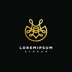 Modern gold ornament logo design