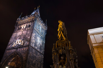 Charles IV Statue, Charles Bridge, Prague, Czech Republic, Europe