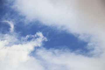 Fototapeta na wymiar blue sky heaven clouds air wallpaper texture background