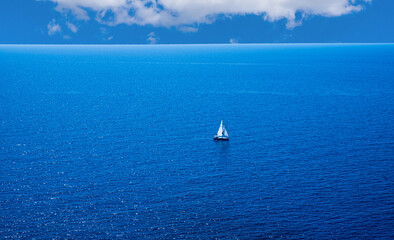 sailing yacht in the Mediterranean Sea , Mallorca, Spain