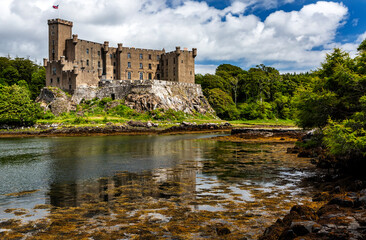 Dunvegan Castle and harbour on the Island of Skye, Scotland, United Kingdom