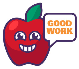 Good work reward sign. School appreciation mark