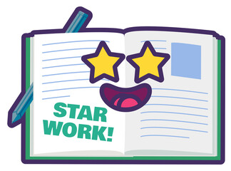 Teacher school reward, star work sticker for award