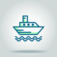 Fototapeta na wymiar ferry boat icon or logo in twotone 