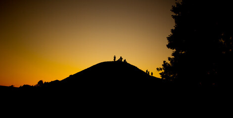 Silhouette of a group of people against the sky