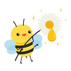 Bee character design.  bee on white background.