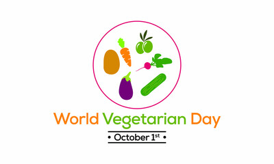Vector illustration on the theme of World Vegetarian day observed each year on October 1st across the globe.