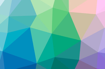 Illustration of abstract Blue And Green horizontal low poly background. Beautiful polygon design pattern.