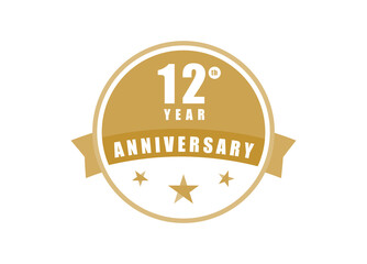 12 years anniversary Elegant badge design 