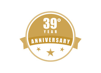39 years anniversary Elegant badge design 