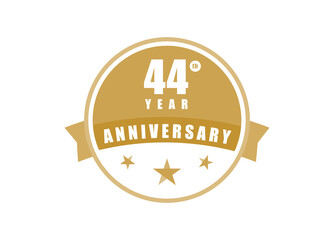 44 years anniversary, 44 years anniversary logo template.