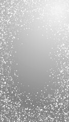 Random white dots Christmas background. Subtle fly