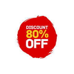 80 percent discount abstract red vector eps