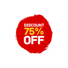 75 percent discount abstract red vector eps