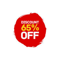 65 percent discount abstract red vector eps
