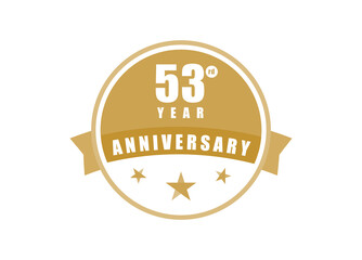 53 years anniversary Elegant badge design 
