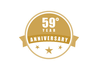59 years anniversary, 59 years anniversary logo template.