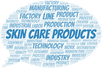 Fototapeta premium Skin Care Products word cloud create with text only.