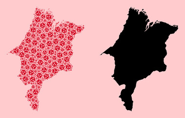 Vector Collage Map of Maranhao State of Viral Parts and Solid Map