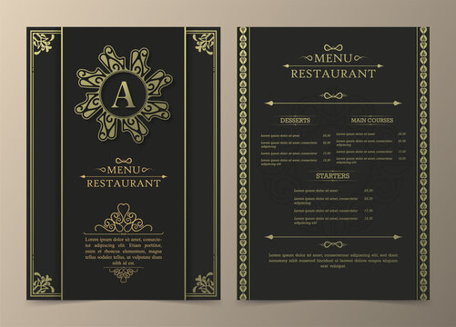 Menu Layout with ornamental Elements.