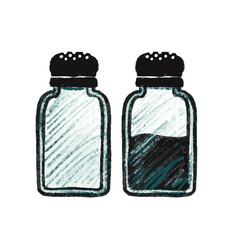 Salt and pepper spices in jars salt and pepper shakers