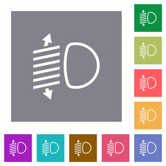 Fototapeta premium Headlight level adjustment square flat icons