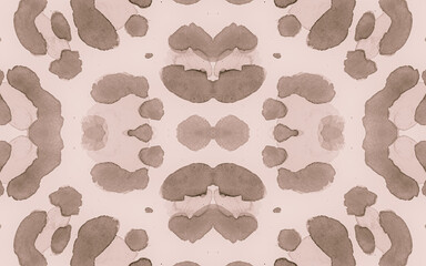 Seamless Leopard Rapport. Watercolor Cheetah Fur 