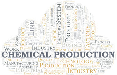 Obraz premium Chemical Production word cloud create with text only.